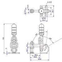 エスコ 91kg トグルクランプ(ステンレス製) EA639SA-12 1個（直送品）