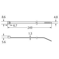エスコ 249x 4.8mm 結束バンド(ナイロン12/100本) EA475AX-25 1パック(100本)（直送品）