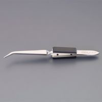 エスコ 162mm 逆作用ピンセット(曲/ステンレス製) EA595EC-12 1本（直送品）