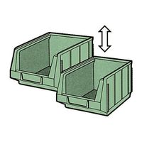 エスコ 310x490x190mm パーツトレー連結(重ね置型/緑) EA661CM-6 1個（直送品）