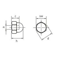 エスコ M20 袋ナット(ステンレス/2個) EA949JH-29 1パック（直送品）