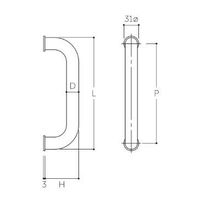 エスコ φ25mm/70x300mm O型ハンドル(ヘアライン仕上げ) EA951HA-1 1個（直送品）