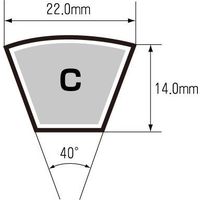 エスコ C 62 高負荷伝動ベルト(レッドVベルト) EA967CR-62 1本（直送品）