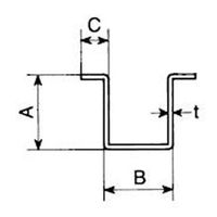 エスコ 20x22mm/2.73m(2号) ガイドレール(スチール製) EA970A-22 1本（直送品）