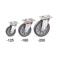 エスコ 160mm キャスター(自在金具・ホイールカバー付) EA986PD-160 1個（直送品）