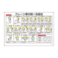 エスコ 600x900mm クレーン等の統一合図法 EA983AK-82 1枚（直送品）