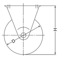 エスコ 75mm キャスター(固定金具付・低床重荷重) EA986PR-3 1個（直送品）