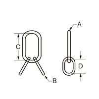 エスコ 4.25ton/22x160mm マスターリンク EA987FF-62 1個（直送品）