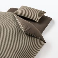 無印良品 綿天竺敷ふとんシーツ Ｓ 兼浅型ボックスシーツ １００×２００×３‐１０ｃｍ用 杢ブラウン 良品計画