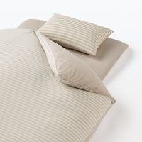 無印良品 綿天竺敷ふとんシーツ Ｓ 兼浅型ボックスシーツ １００×２００×３‐１０ｃｍ用 杢ベージュ 良品計画