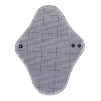 布ナプキン 昼用　肌ケアタイプ 羽つき 285mm fuwako eco タータンチェック黒1枚入り 地の塩社