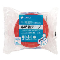 【ガムテープ】 布粘着テープ 赤 幅50mm×長さ25m 121N1ー50 ニチバン 1セット（5巻入）