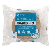 【ガムテープ】 布粘着テープ 黄土 幅50mm×長さ25m 121Nー50 ニチバン 1箱（30巻入）