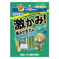 ドギーマン ホワイデント 激かみ！歯みがきガム グリーン スティック L 中型・大型犬向き 10本 3袋 犬用 おやつ 歯磨き