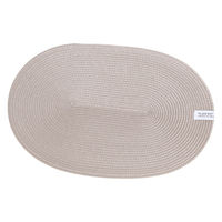 PPオーバルランチョンマット ライトグレー 1セット（1枚×2） LAKOLE/ラコレ