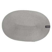 PPオーバルランチョンマット グレー 1セット（1枚×2） LAKOLE/ラコレ