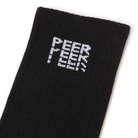 メンズ ジャスト重ねロゴソックス ブラック 25～27cm LAKOLE/ラコレ