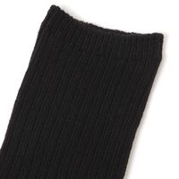 レディース クルーリブソックス ブラック 23～25cm LAKOLE/ラコレ