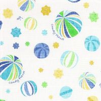 白雪 友禅ふきん 吸水性がよく すぐ乾く 友禅染め かや織りふきん 台拭き 食器拭き キャンディプラネット ブルー 1枚