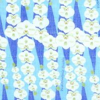 白雪 友禅ふきん 吸水性がよく すぐ乾く 友禅染め かや織りふきん 台拭き 食器拭き 胡蝶蘭 ブルー 1枚