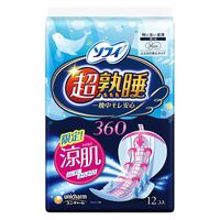 【生理用品】 ナプキン 特に多い夜用 羽つき ふんわり 36cm ソフィ超熟睡ガード涼肌 12枚 1セット（12枚×3）ユニ・チャーム