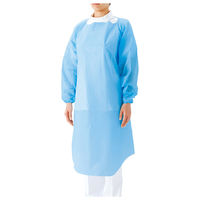 サラヤ プラスチックガウン ゴム袖式 袖付き ブルー 医療病院感染対策 51096 1梱(15枚入x10箱)（直送品）