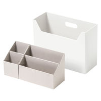 吉川国工業所 持ち運びができる収納ボックス インナーS・L付き オールホワイト MBー02_AW 1セット（1個×3）