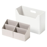 吉川国工業所 持ち運びができる収納ボックス インナーM付き オールホワイト MBー01_AW 1セット（1個×3）