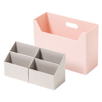 吉川国工業所 持ち運びができる収納ボックス インナーオーガナイザーM付き ピンク MBー01_P 1セット（1個×3）