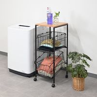 フクダクラフト バスケットワゴン2段 BS-K0935 BK 1個（直送品）