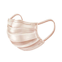 興和 メイクがおちにくいマスク カラーマスク シャンパンベージュ 使い捨て　不織布　プリーツ　1袋（5枚入）