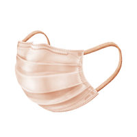 興和 メイクがおちにくいマスク カラーマスク パールベージュ 使い捨て　不織布　プリーツ　1袋（5枚入）
