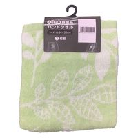 【アウトレット】丸眞 リーフ柄（GR）　ハンドタオル2枚組 1セット6枚（2枚入パック×3）