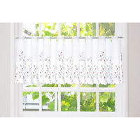 川島織物セルコン カフェカーテン 白 花柄 白 DW2230 59P 1枚（直送品）