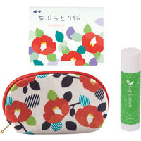 シャディ 【2袋セット】シェルポーチ椿とスキンケアセット(椿花・お茶) 24-8220-153 1セット(2袋)（直送品）