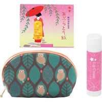 シャディ 【2袋セット】シェルポーチふくろうとスキンケアセット(舞妓・桜) 24-8220-161 1セット(2袋)（直送品）