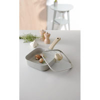 シャディ ホペア IH対応ガラス蓋付マーブルスクエアパン(18cm) 24-8280-075 1箱（直送品）