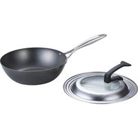 シャディ 窒化加工 鉄鉄深型フライパン(26cm)フタ付 24-8350-146 1箱（直送品）