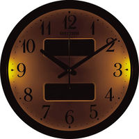 シャディ リズム 温湿度計付電波掛時計(自動点灯ライト付) 24-8966-407 1箱（直送品）