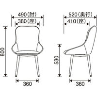 【軒先渡し】URBAN デザインチェア PVC グレー F-1986-GY 1脚（直送品）