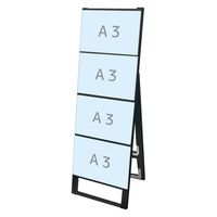 常磐精工 ブラックカードケーススタンド看板 A3横4片面 アームキャスターセット BCCSK-A3Y4K-KSET 1台（直送品）