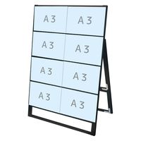 常磐精工 ブラックカードケーススタンド看板 A3横8片面 アームキャスターセット BCCSK-A3Y8K-KSET 1台（直送品）