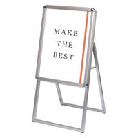 ポスターグリップスタンド看板 屋外用 A2片面シルバー (防水パック付) アームキャスターセット BOPGSK-A2KS-KSET 1台（直送品）