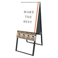 常磐精工 ブラックパンフレットケーススタンド看板 Uタイプ A1両面 アームキャスターセット BPCSKU-A1R-KSET 1台（直送品）