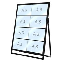 常磐精工 ブラックバリウスカードケーススタンド看板 A3横8片面 アームキャスターセット BVACCSK-A3Y8K-KSET 1台（直送品）