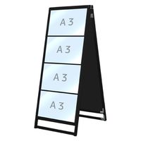 常磐精工 ブラックバリウスカードケーススタンド看板 A3横8両面 アームキャスターセット BVACCSK-A3Y8R-KSET 1台（直送品）