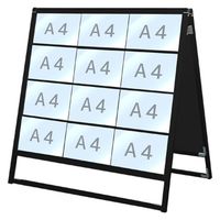 常磐精工 ブラックバリウスカードケーススタンド看板 A4横24両面 アームキャスターセット BVACCSK-A4Y24R-KSET 1台（直送品）