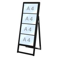 常磐精工 ブラックバリウスカードケーススタンド看板 A4横4片面 アームキャスターセット BVACCSK-A4Y4K-KSET 1台（直送品）