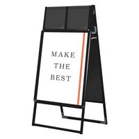 ポスターグリップスタンド看板カタログケース付(屋内用) B2両面ブラック アームキャスターセット PGSKK-B2RB-KSET 1台（直送品）