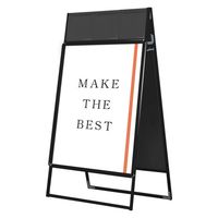 ポスターグリップスタンド看板カタログケース付(屋内用) B1両面ブラック アームキャスターセット PGSKK-B1RB-KSET 1台（直送品）